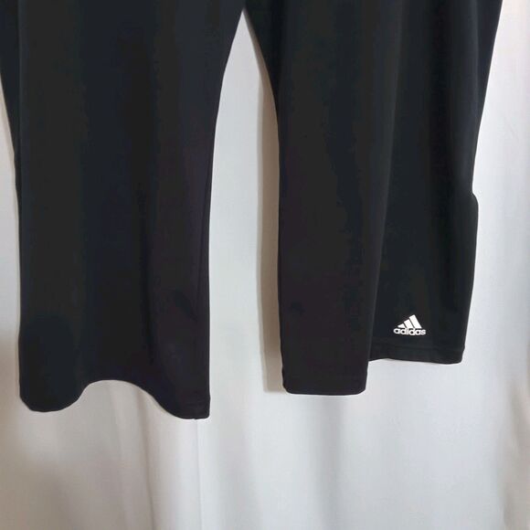 Adidas Women's 1X Yoga Pants Capris Climacool Technology Black Elastic Waist - Picture 4 of 10